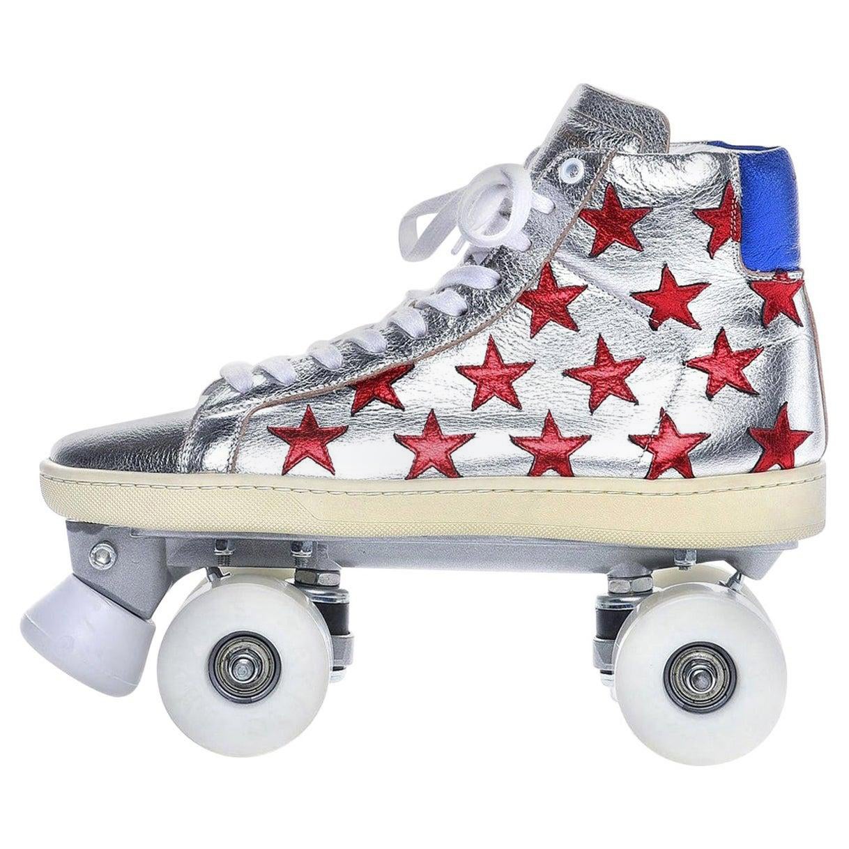 Neue unglaublich seltene Limited Edition Saint Laurent Celebrity Rollschuhe Sz 37 im Angebot