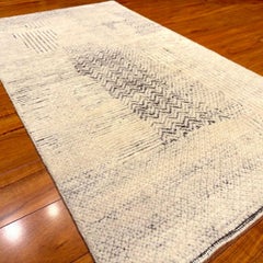 New Indian Odin Transitional Patchwork Rug, Hand-Knotted Wool, 3'x5'