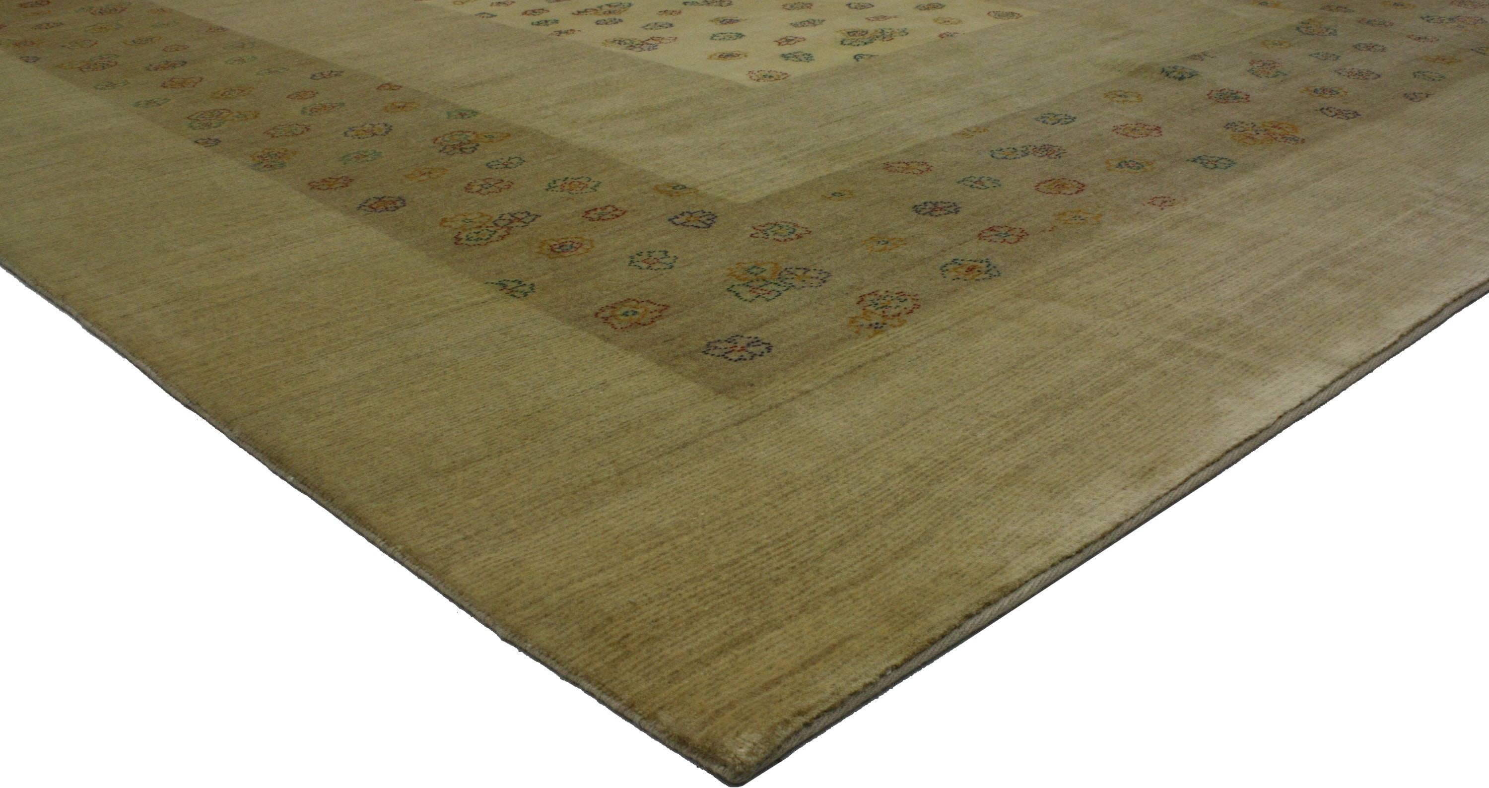 Indischer Teppich im modernen Übergangsstil (Moderne) im Angebot