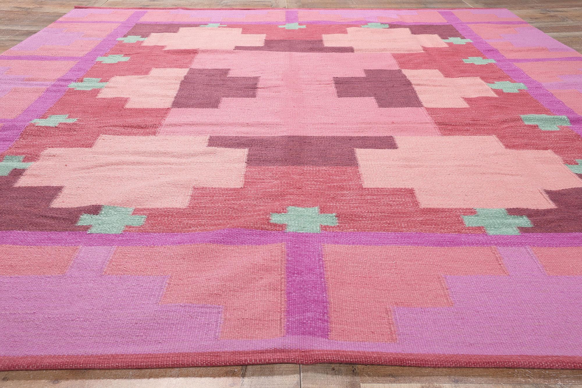 Laine Nouveau tapis Kilim d'inspiration suédoise Ingegerd Silow avec design Storsjön en vente