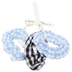 INNIKA CHOO 3er-pack schwarz-blaues gingham kariertes Schnupftabak-Haartie-Armband