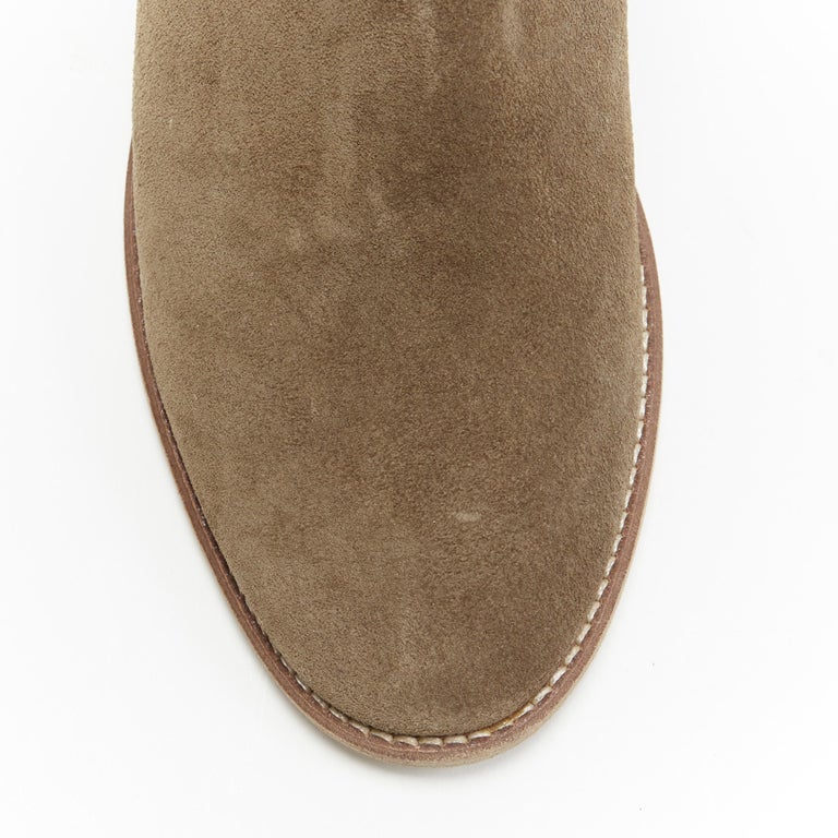 new ISABEL Crisi Taupe suede concealed wedge western boots EU40 For Sale at 1stDibs
