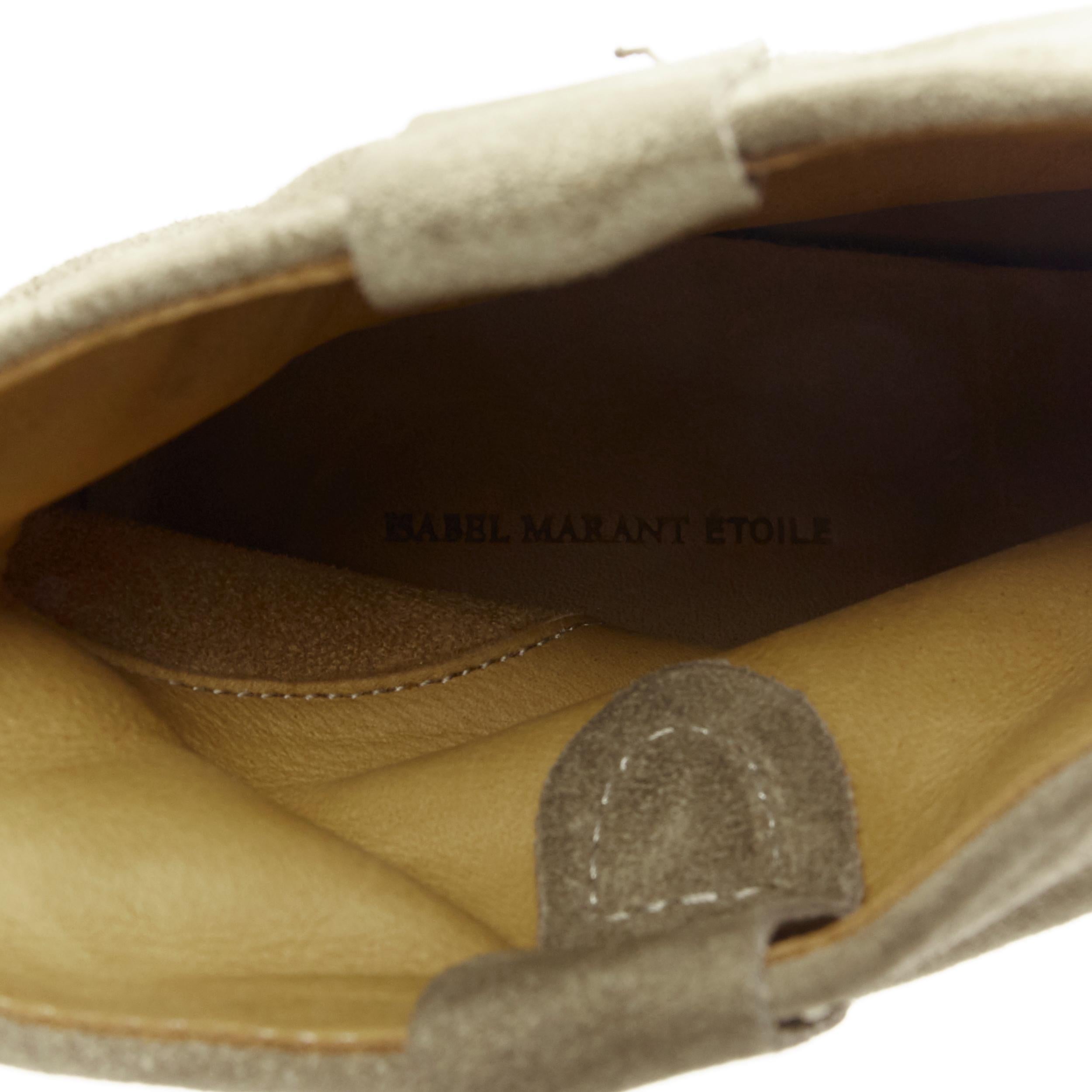 nuovo ISABEL MARANT ETOILE Crisi taupe vitello velluto camoscio tirare su stivaletto EU38.5 6
