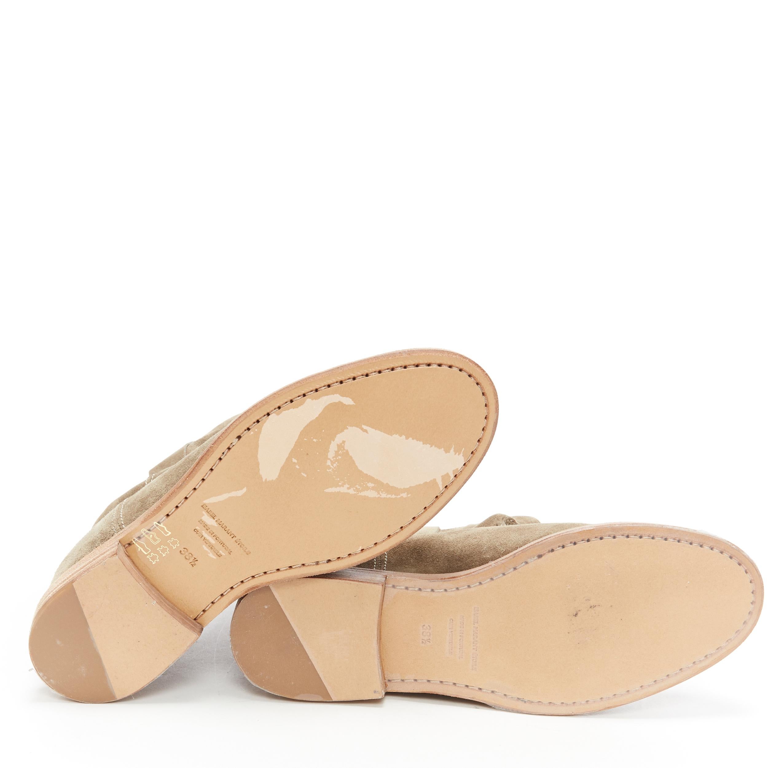 nuovo ISABEL MARANT ETOILE Crisi taupe vitello velluto camoscio tirare su stivaletto EU38.5 2