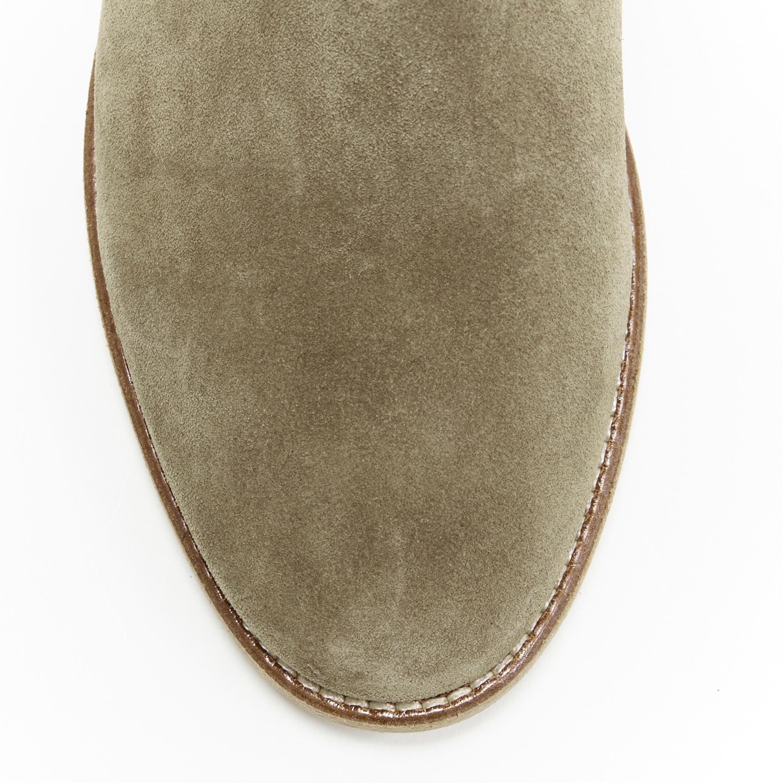 nuovo ISABEL MARANT ETOILE Crisi taupe vitello velluto camoscio tirare su stivaletto EU38.5 3
