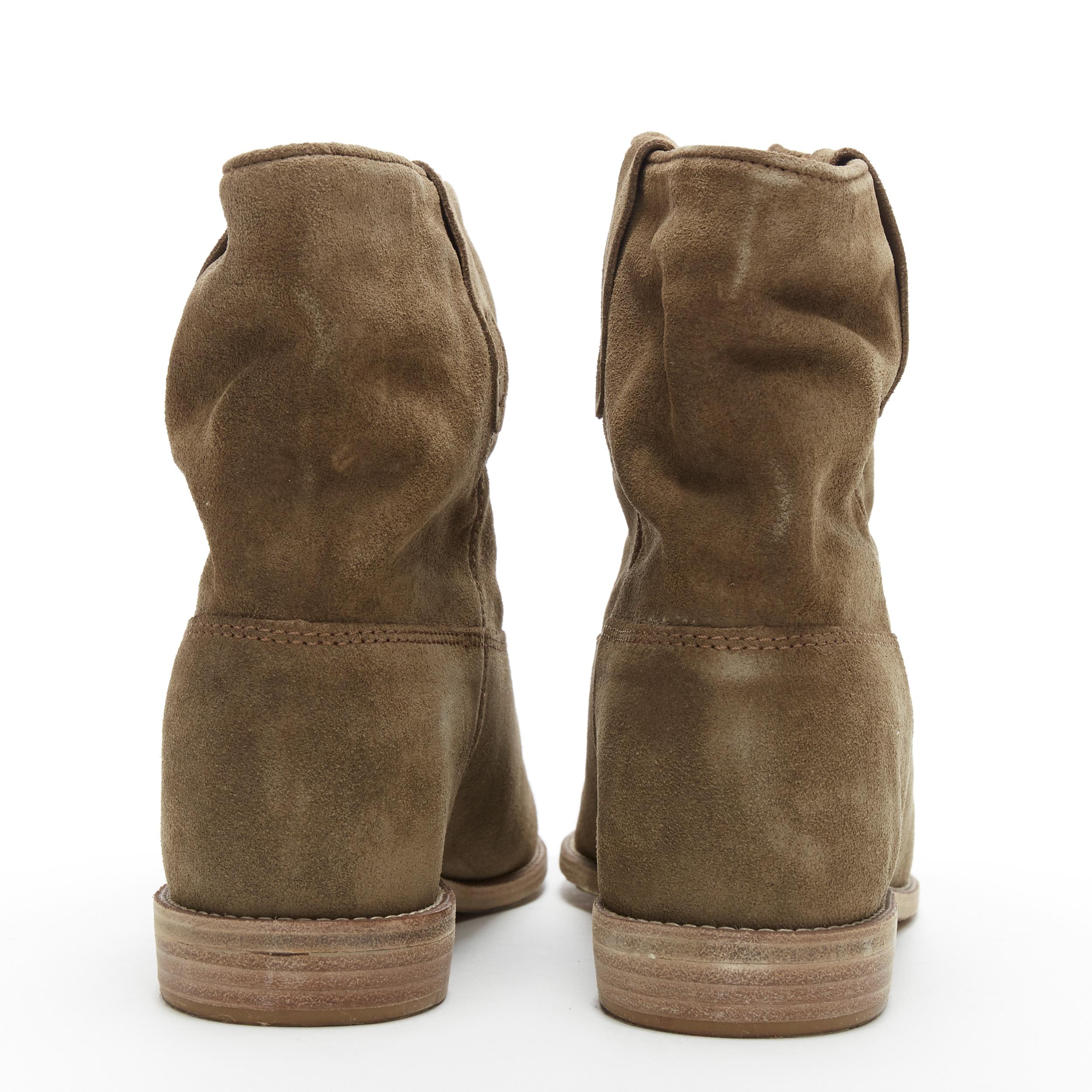 new ISABEL MARANT ETOILE Crisi taupe calf velvet suede pull on ankle boot EU40 1