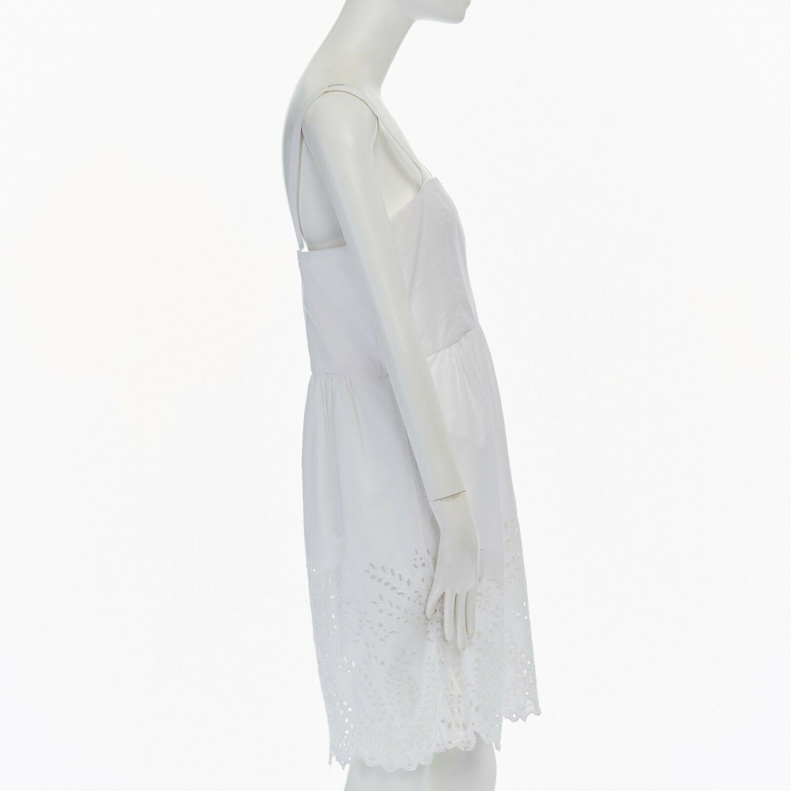Gray new ISABEL MARANT ETOILE white floral eyelet hem cotton dress XL FR42 US10