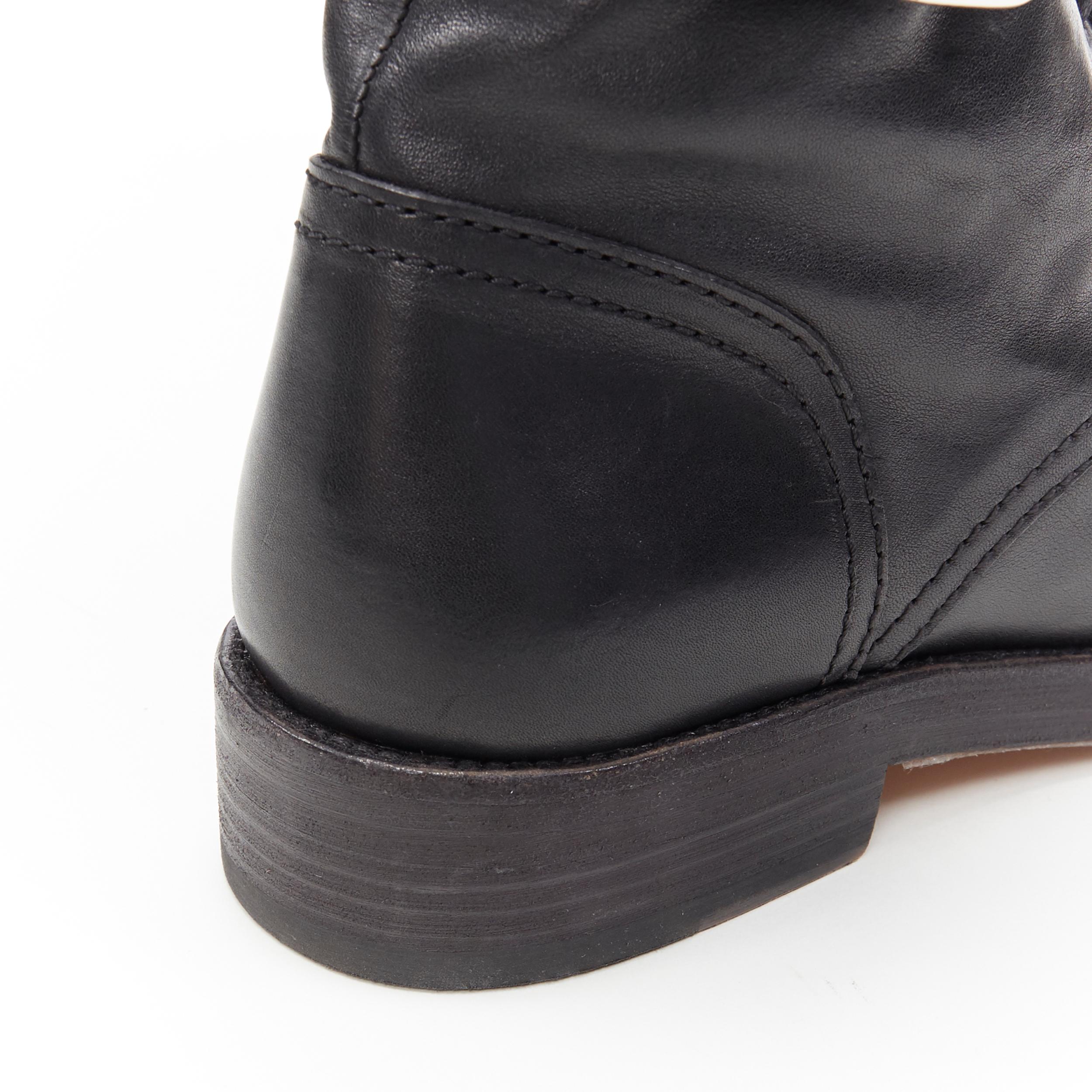 nuovo ISABEL MARANT Teylon nero in pelle di vitello con borchie e stivali da combattimento EU37 6