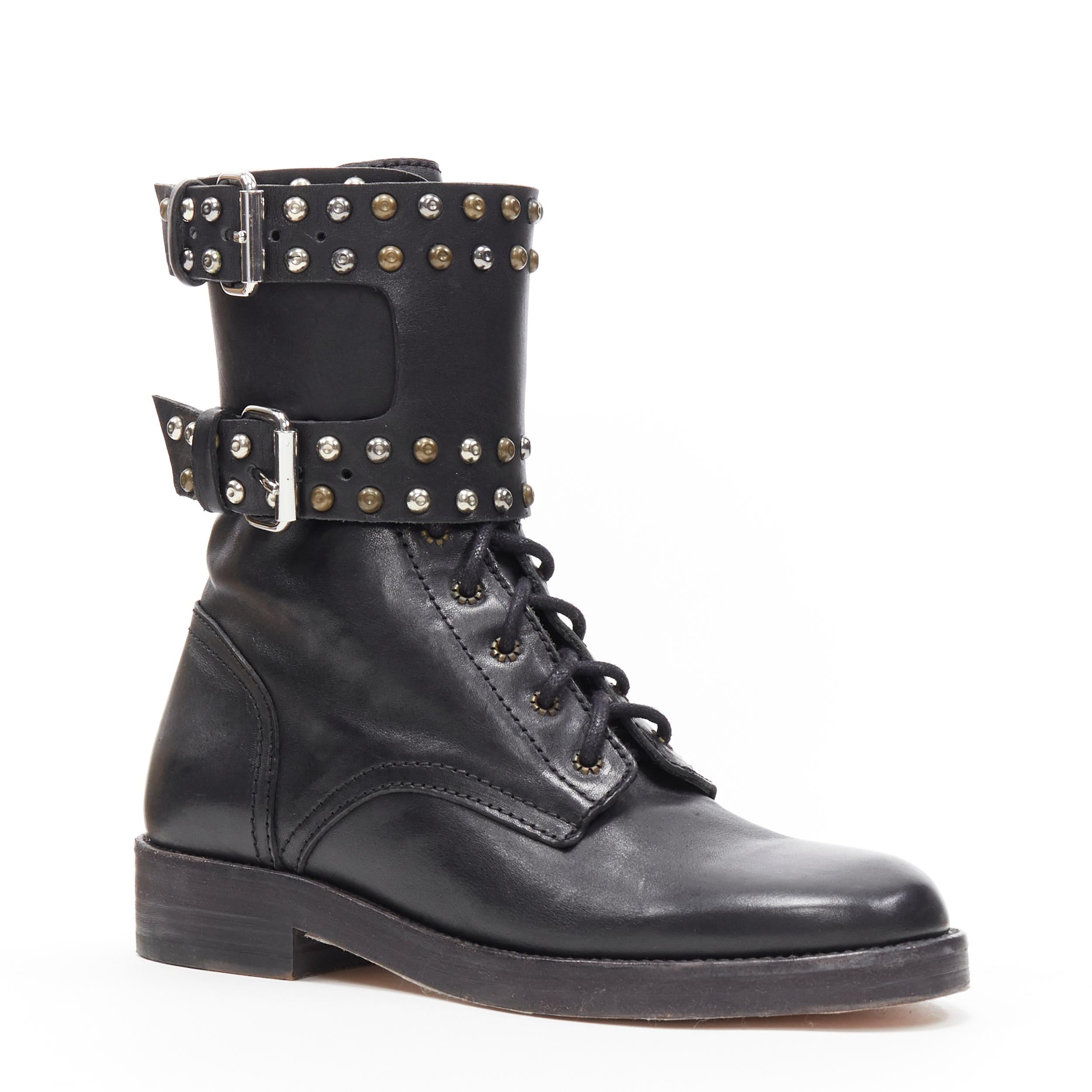 new ISABEL MARANT Teylon black calf leather studded lace up combat boots EU37
Brand: Isabel Marant Etoile
Designer: Isabel Marant
Model Name / Style: Teylon
Material: Leather
Color: Black
Pattern: Solid
Closure: Lace up
Lining material: