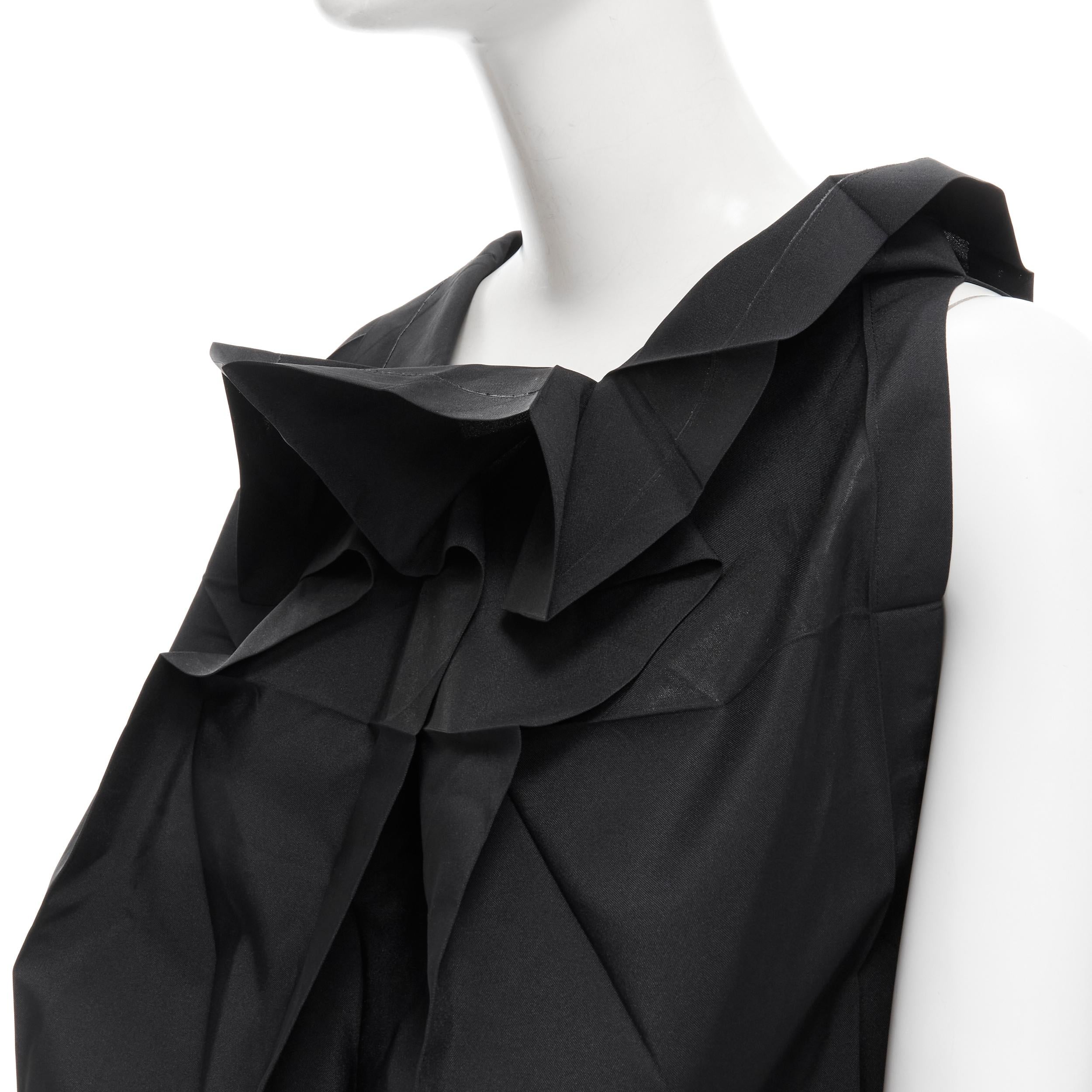 new ISSEY MIYAKE 132 5. black coated sheen origami transformable sleeveless top 1