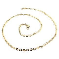 New Italian 14k Yellow Gold 17.5" Puffed Polished Cable Link Chain Necklace