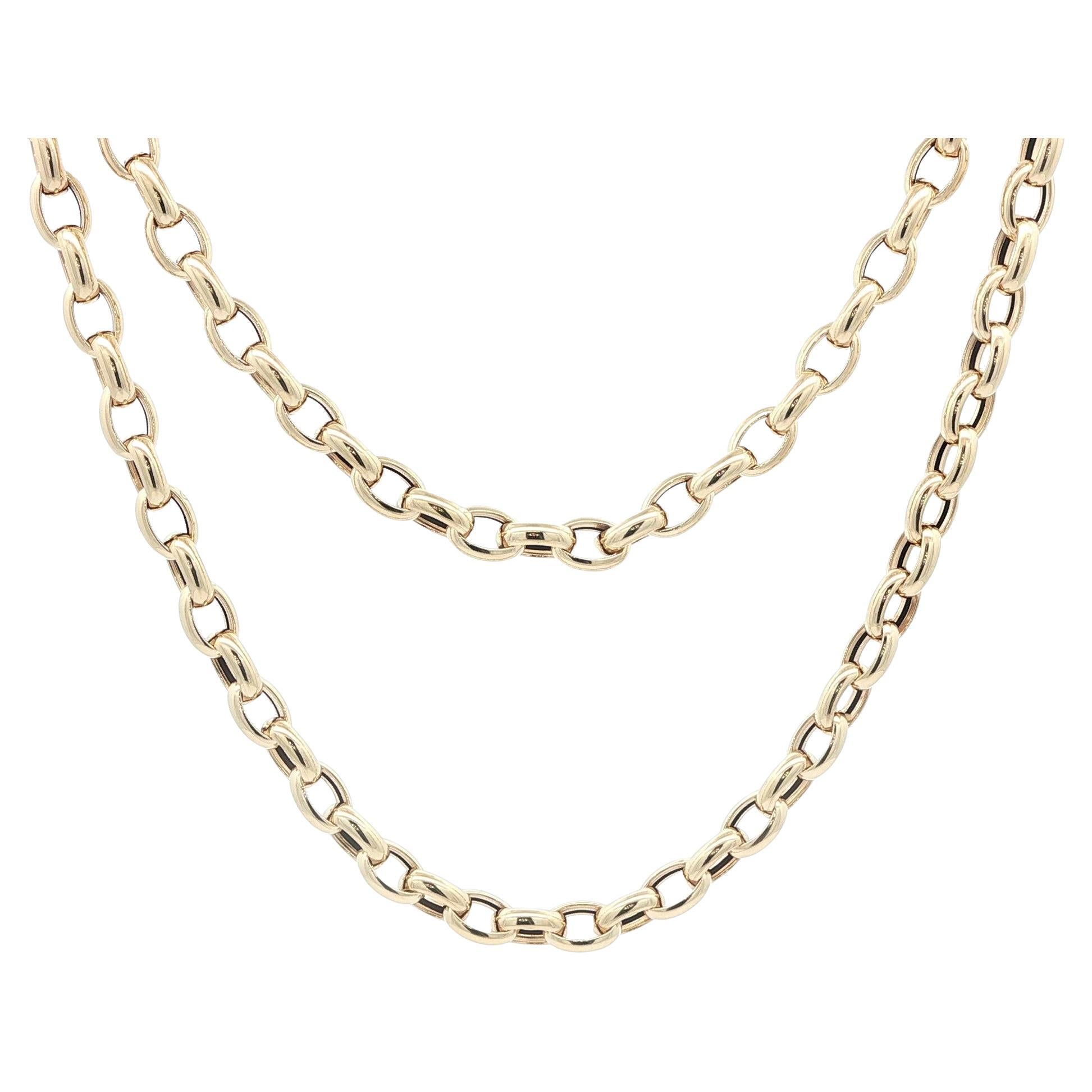New Italian 14k Yellow Gold 18" Classic Rolo Link Chain Necklace Lobster Clasp
