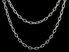 New Italian 18k White Gold 18" Matte Twisted Wire Cable Link Chain Necklace