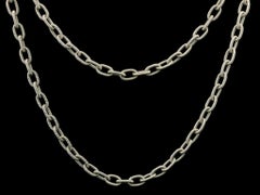 New Italian 18k White Gold 18" Matte Twisted Wire Cable Link Chain Necklace