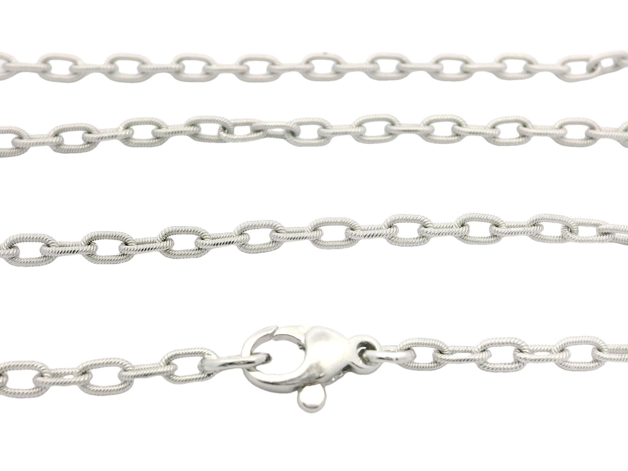 Chaîne de collier italienne en or blanc 18 carats, câble torsadé mat de 18 pouces Neuf - En vente à Montclair, NJ