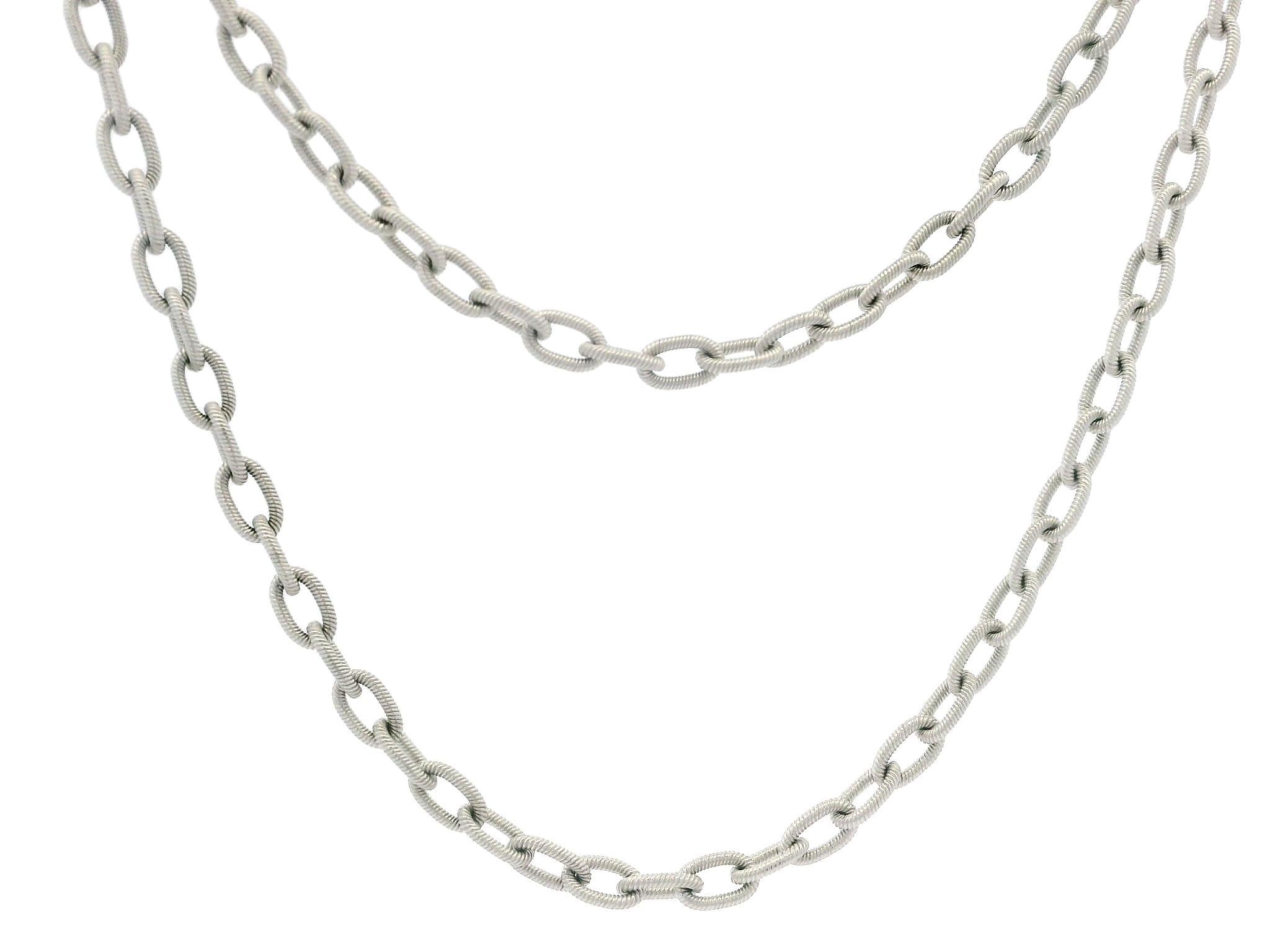 Chaîne de collier italienne en or blanc 18 carats, câble torsadé mat de 18 pouces Neuf - En vente à Montclair, NJ