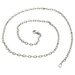 New Italian 18k White Gold 18" Matte Twisted Wire Cable Link Chain Necklace