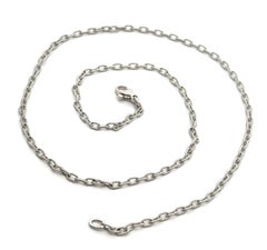 New Italian 18k White Gold 18" Matte Twisted Wire Cable Link Chain Necklace