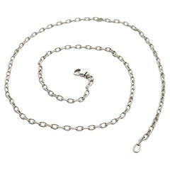 New Italian 18k White Gold 18" Matte Twisted Wire Cable Link Chain Necklace
