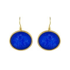 Nuovi orecchini pendenti in vermeil blu &New