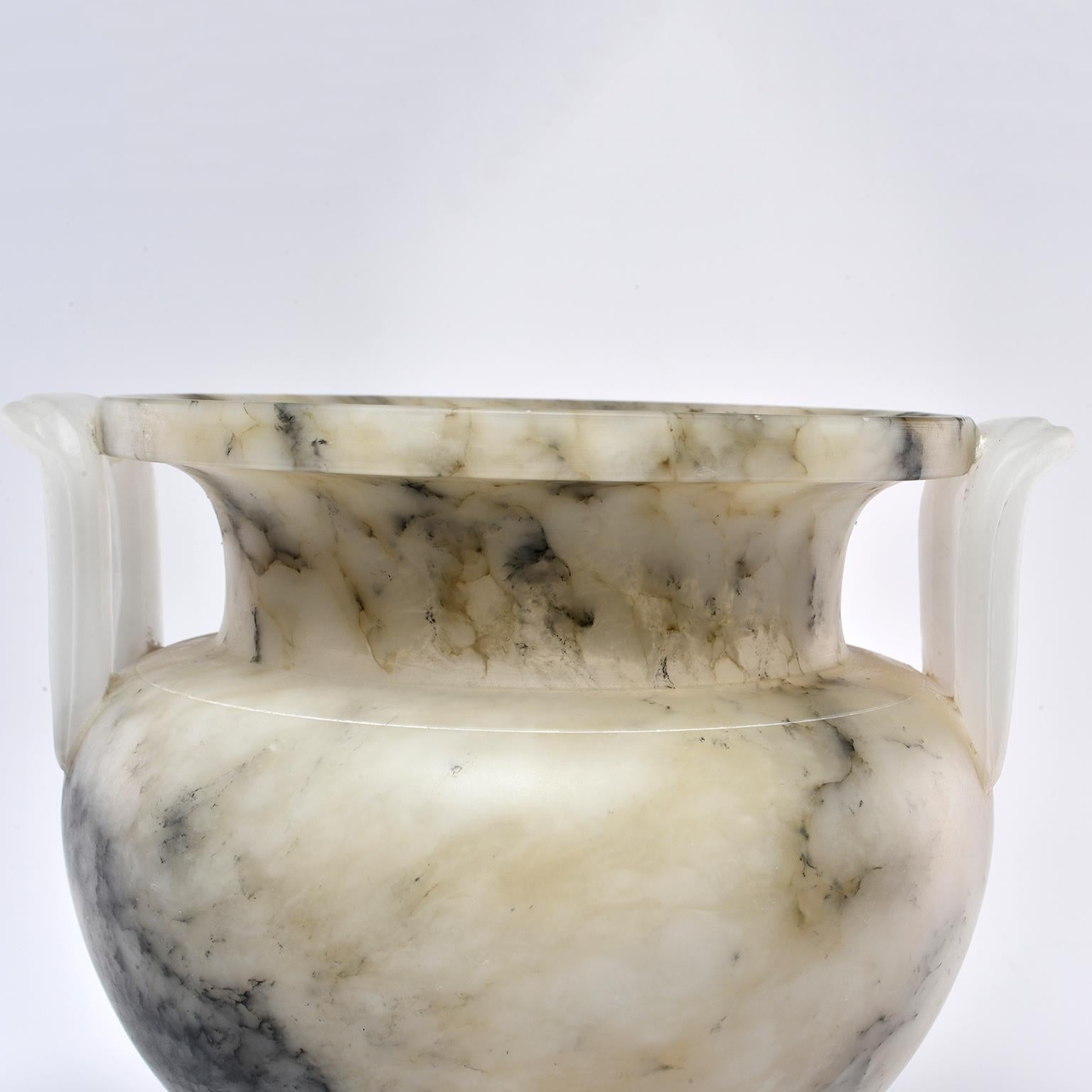 Custom made for us in Italy, this handcrafted alabaster vase is 10