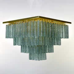 Nuovo apparecchio italiano a quattro livelli in Greene & Greene & Greene e ottone a 12 luci