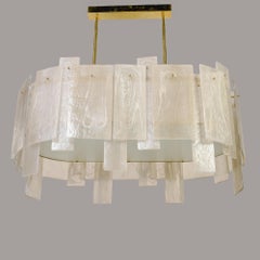 New Italian Large Oval Murano Glass Plaques Chandelier