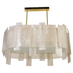 New Italian Large Oval Murano Glass Plaques Chandelier