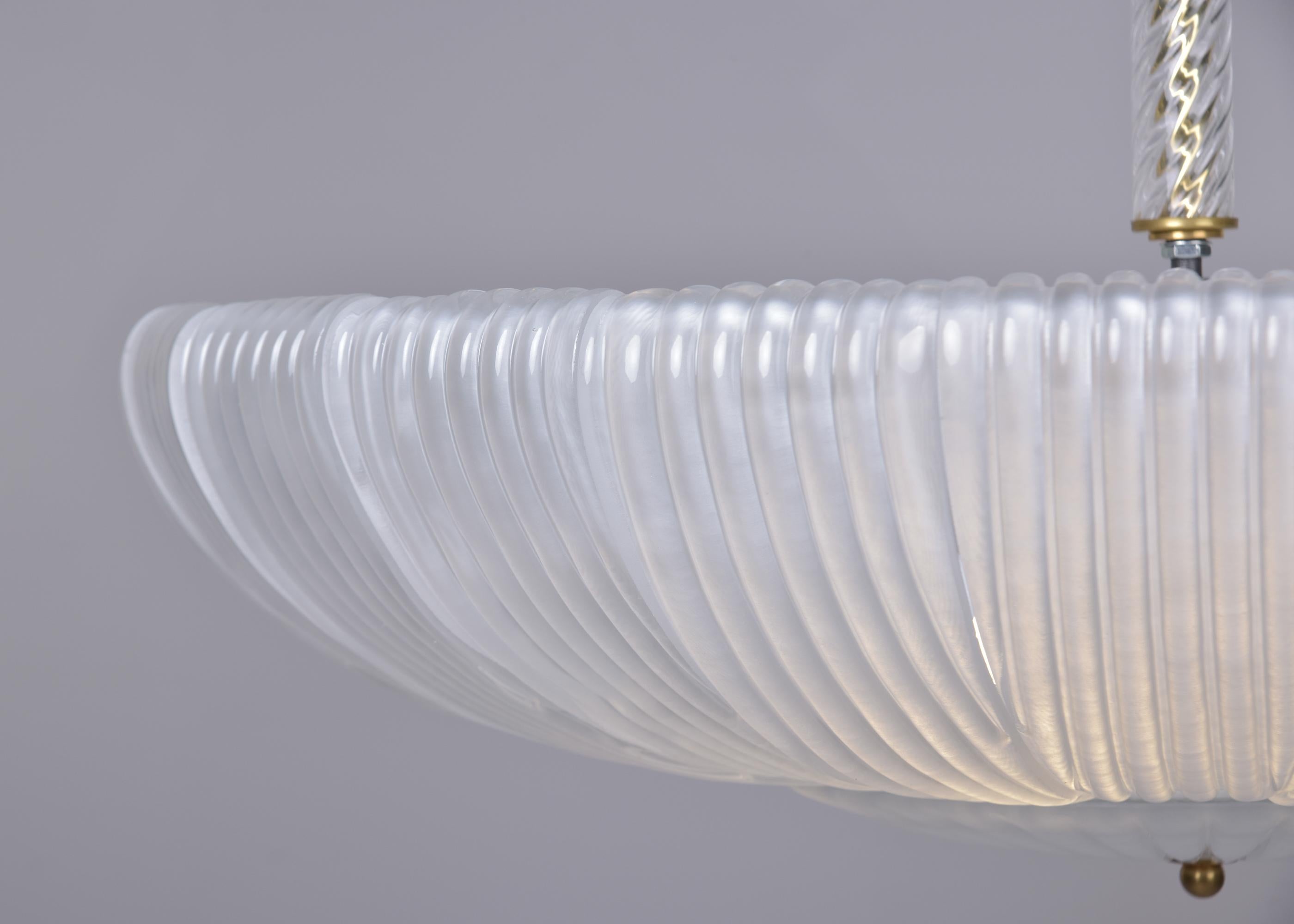 New Italian Murano Glass Umbrella Style Six Light Pendant Fixture 5