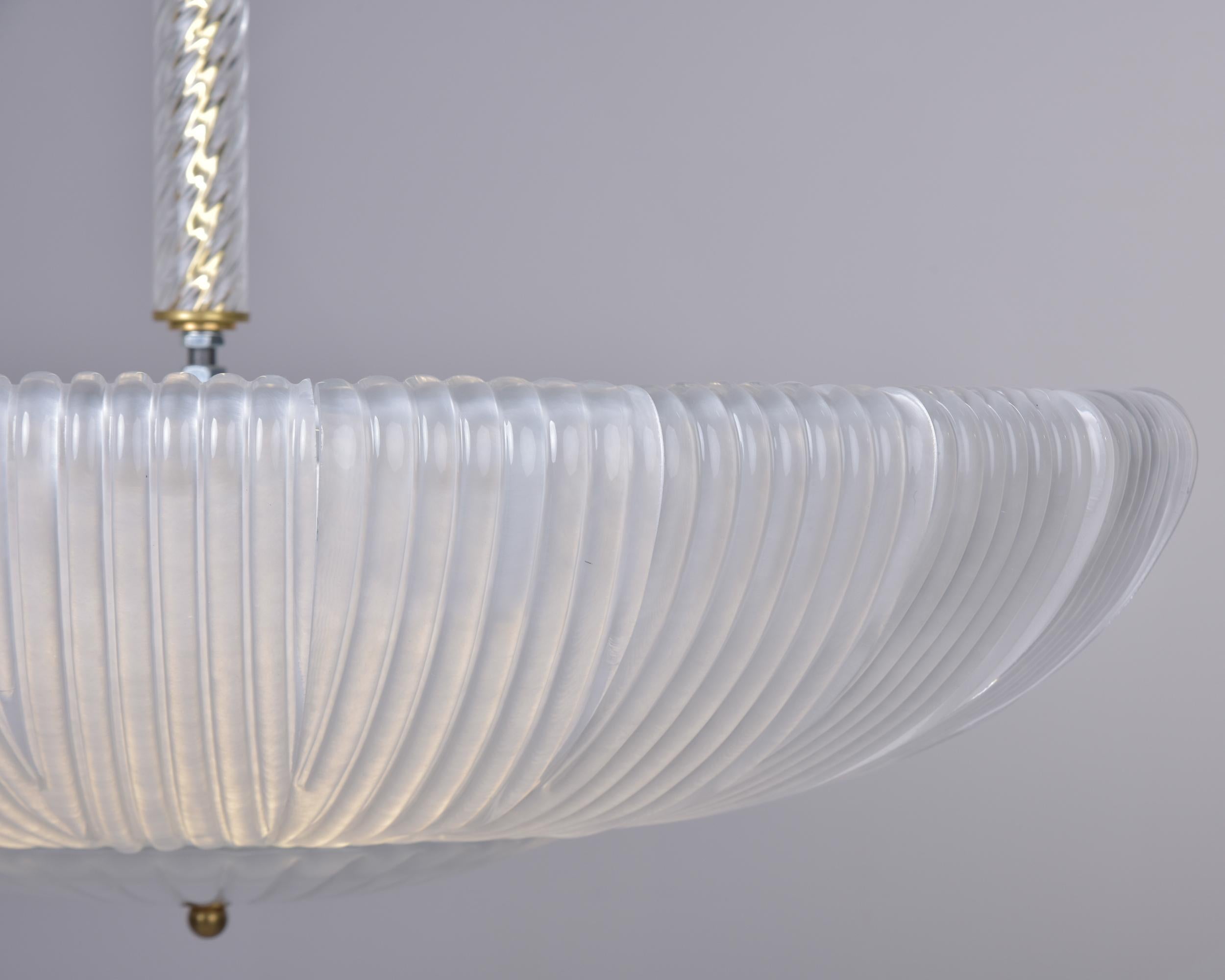 New Italian Murano Glass Umbrella Style Six Light Pendant Fixture 6