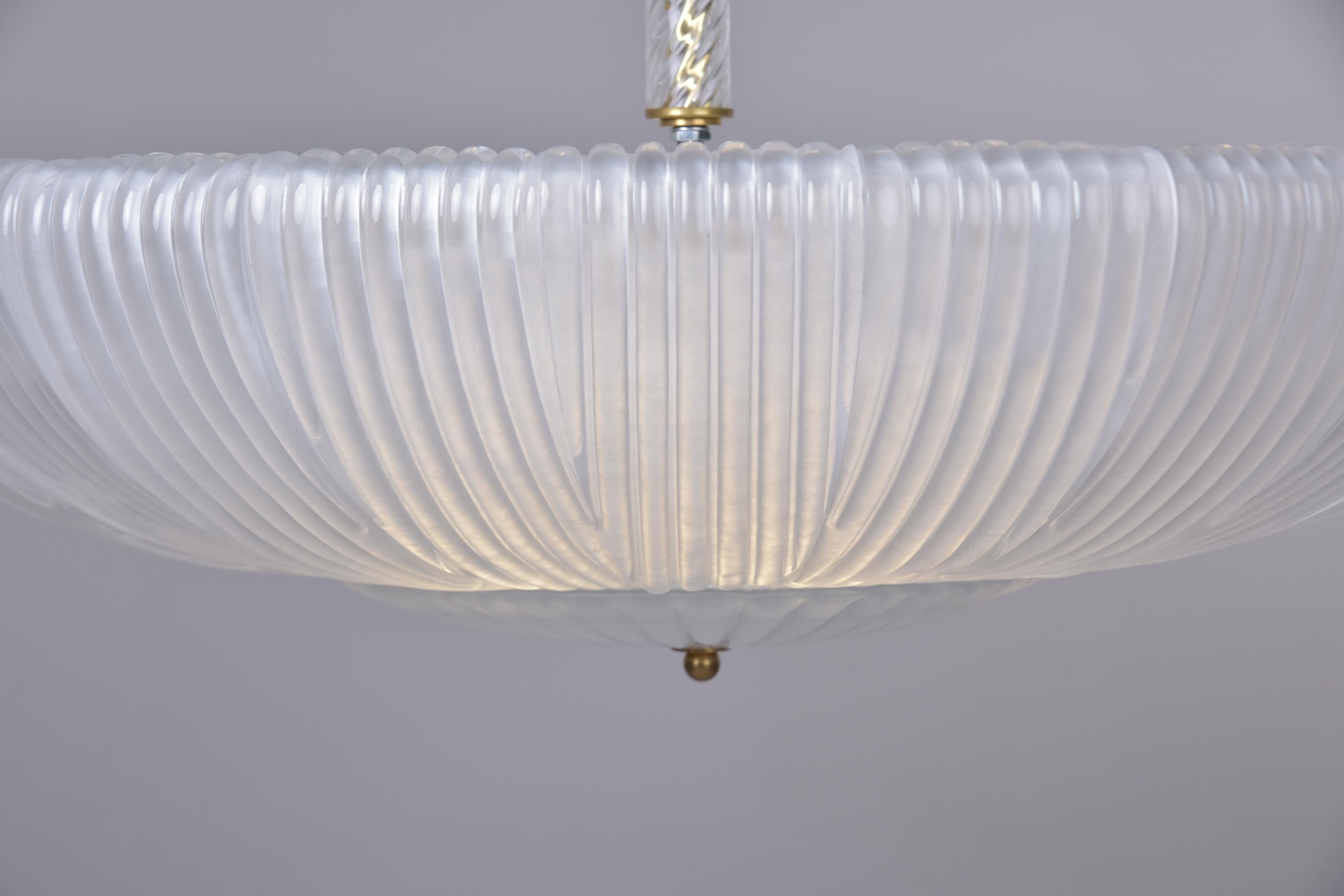 New Italian Murano Glass Umbrella Style Six Light Pendant Fixture 7