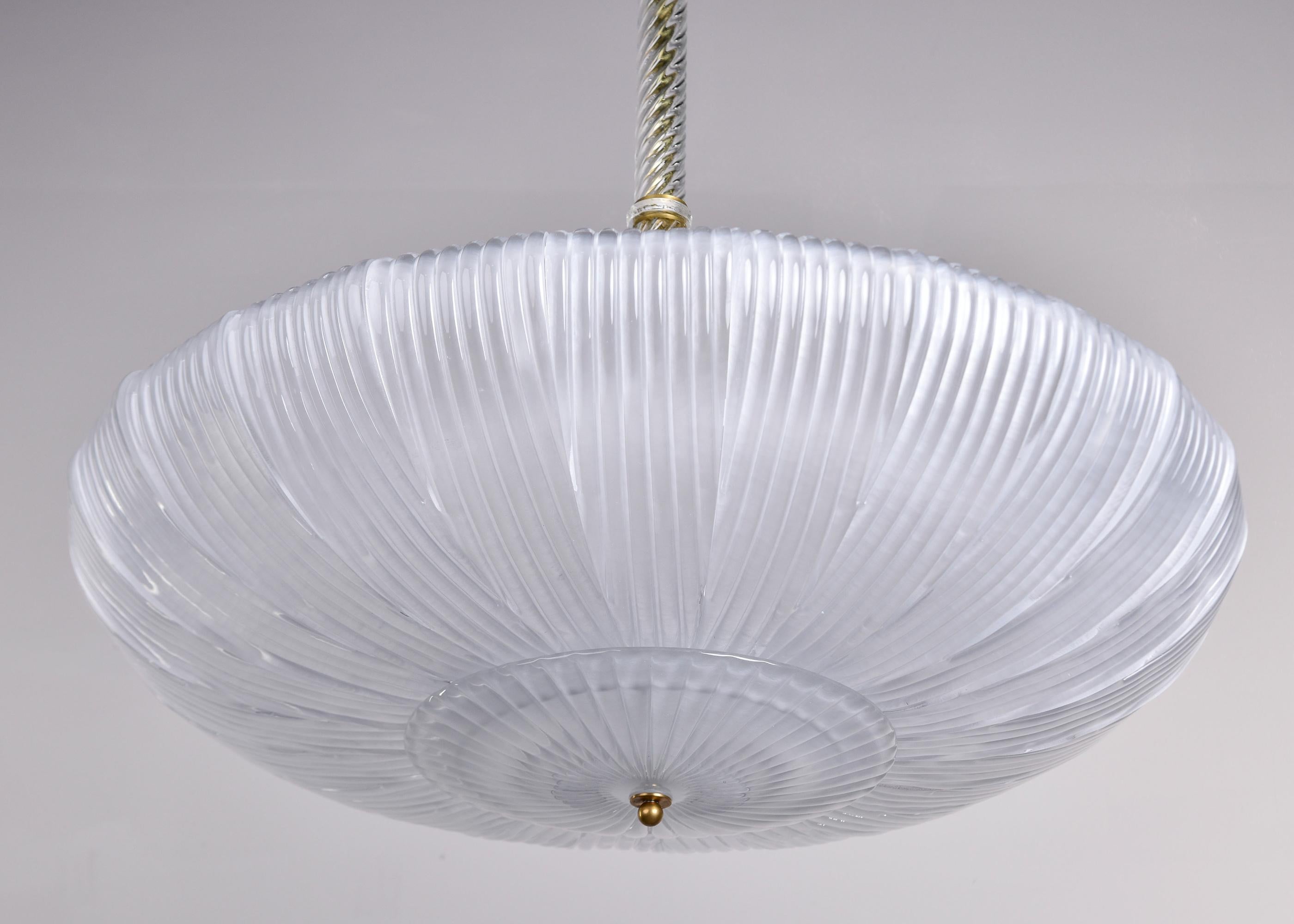 Mid-Century Modern New Italian Murano Glass Umbrella Style Six Light Pendant Fixture