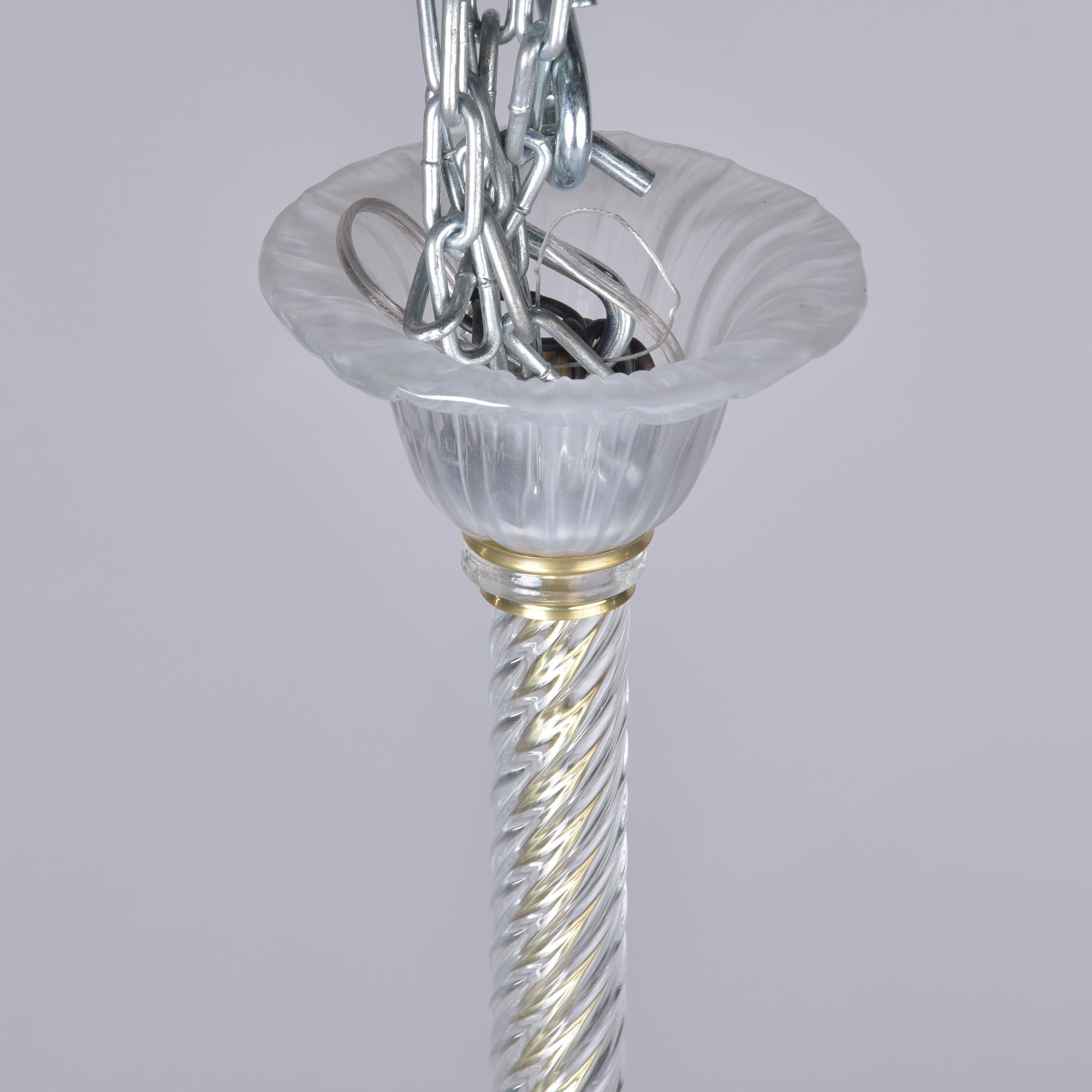 New Italian Murano Glass Umbrella Style Six Light Pendant Fixture 1