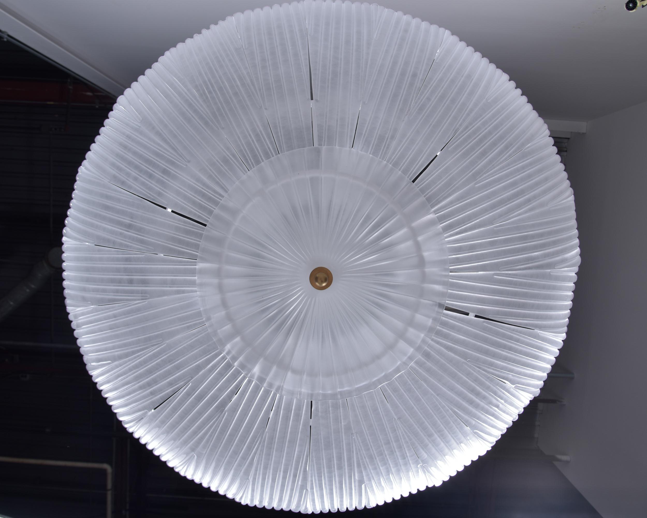 New Italian Murano Glass Umbrella Style Six Light Pendant Fixture 2