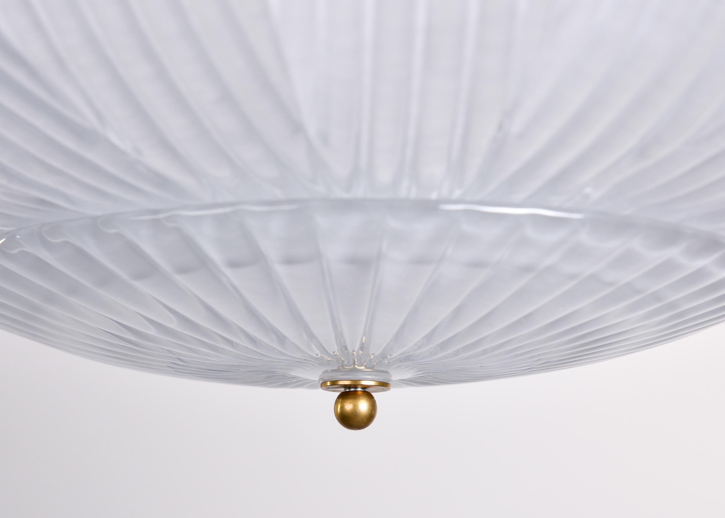 New Italian Murano Glass Umbrella Style Six Light Pendant Fixture 3