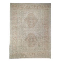 New Ivory Afghan Sultanabad-Style Rug, Hand-Knotted Wool, 8'10"x11'8"