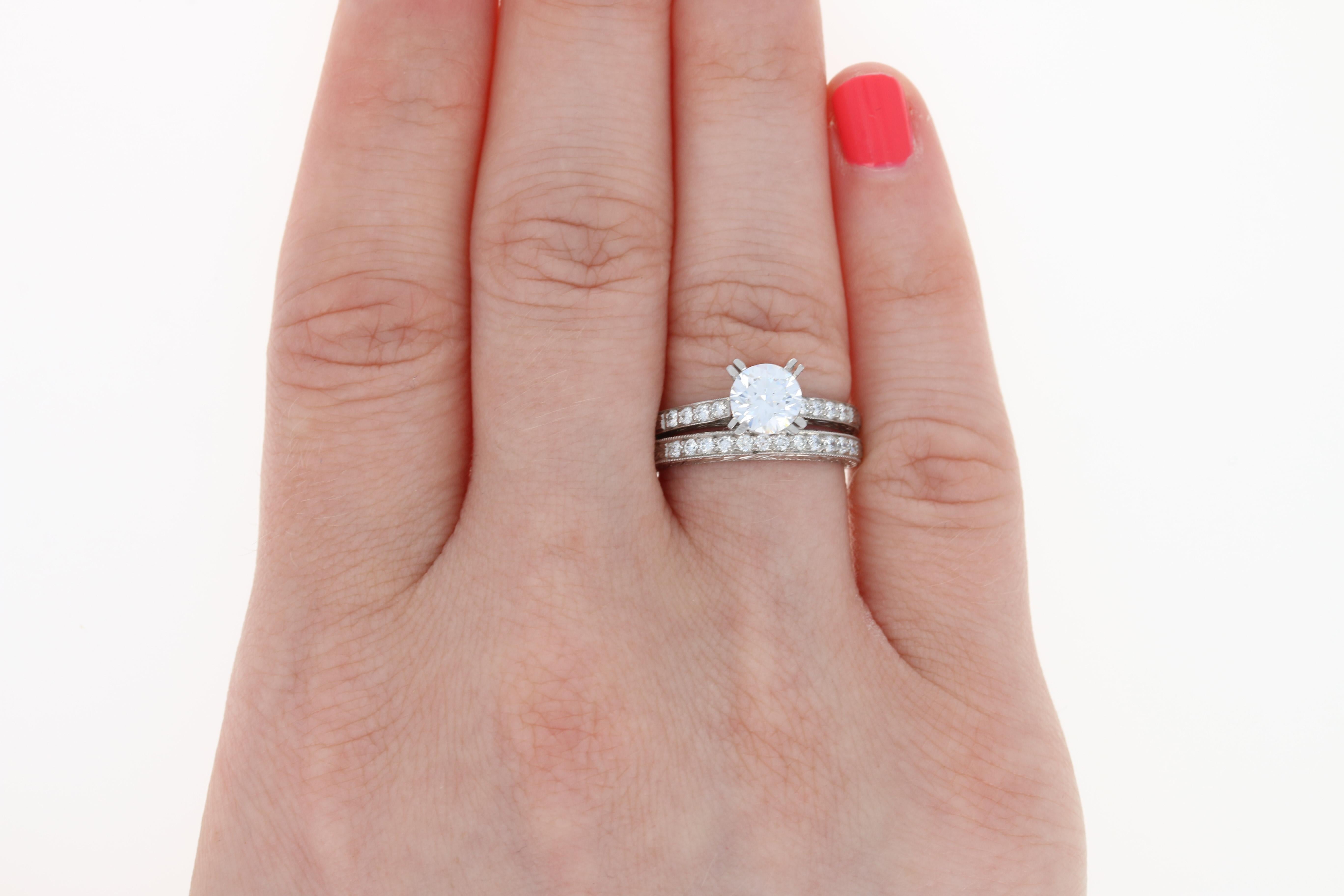 Women's New Jabel Semi-Mount Engagement Ring & Wedding Band, 18k Gold Diamonds .32ctw For Sale