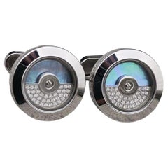 New Jacob & Co. Cufflinks Roto Spinner Diamond Black Mother Pearl & Box