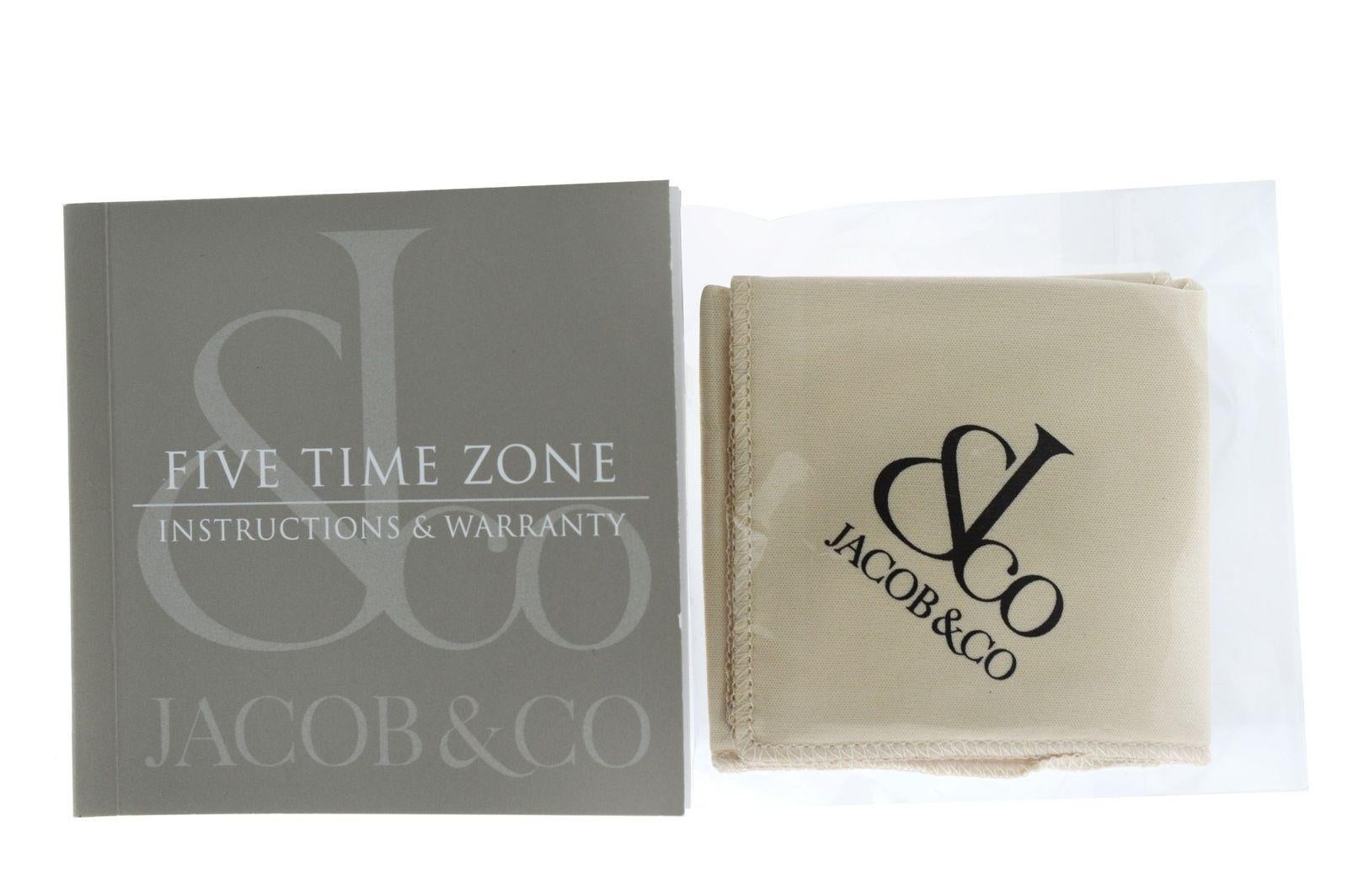 New Jacob & Co. Five 5 Time Zone Stainless Steel Diamond Dial Watch 3