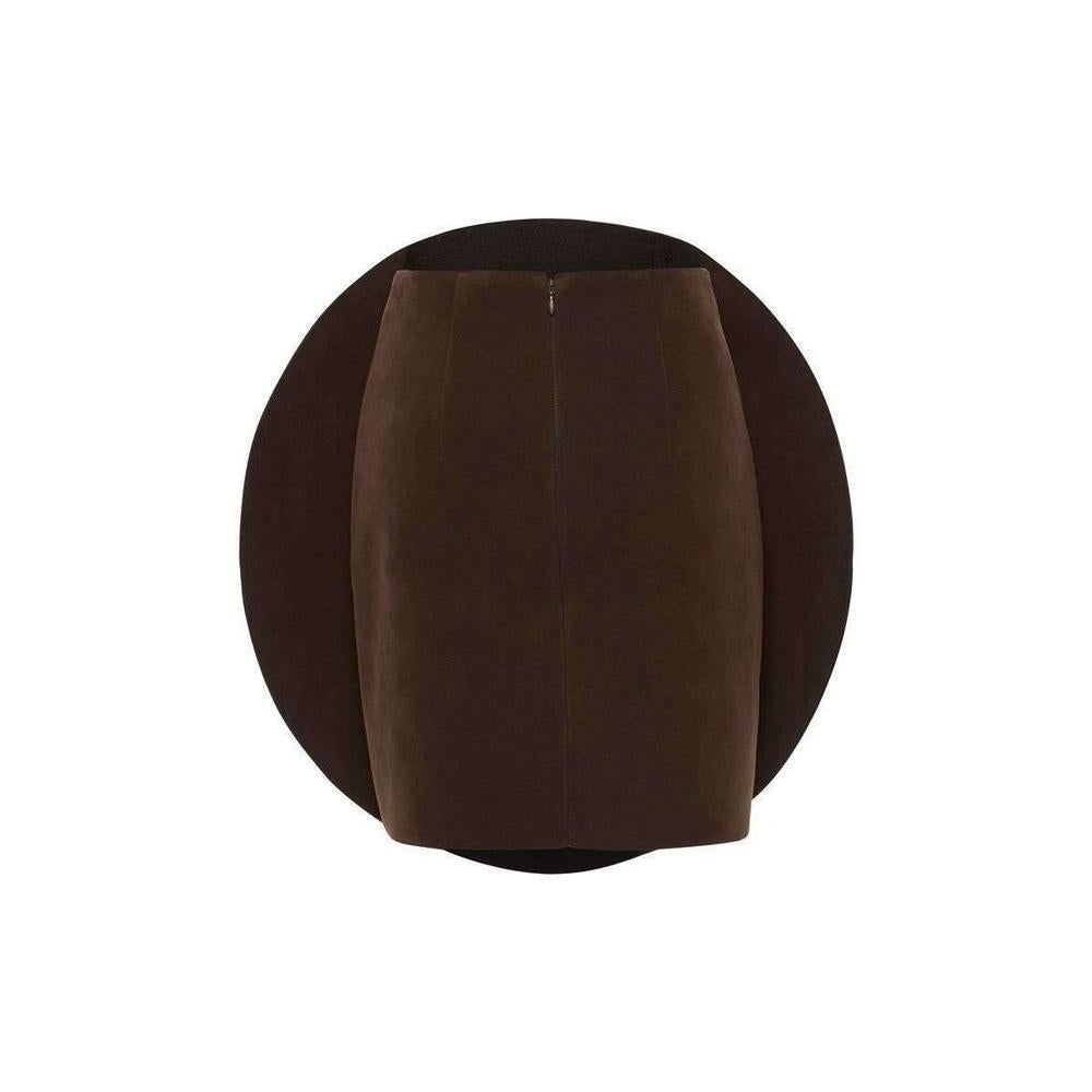 NEW Jacquemus Brown Circle Faux Suede Skirt FR42 US 8-10 For Sale 2