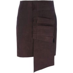 New Jacquemus Brown Ruffle Detail Skirt FR34 US 4-6