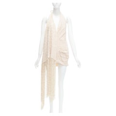 JACQUEMUS La Riviera Valoria Beigefarbenes Minikleid aus Tweed mit Fransen FR38 M