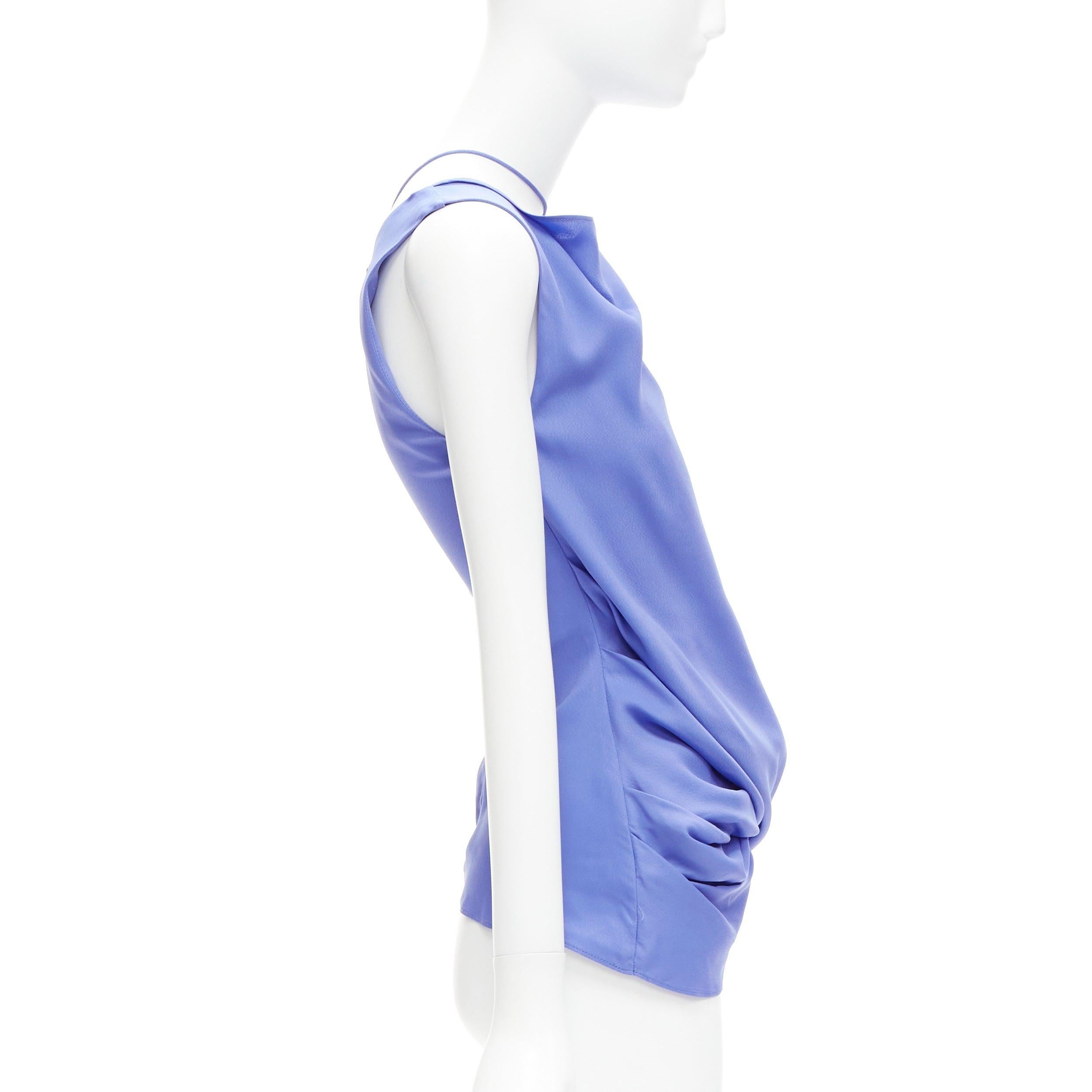 new JACQUEMUS Le Souk blue T bar strap draped vest top FR34 XS In New Condition In Hong Kong, NT