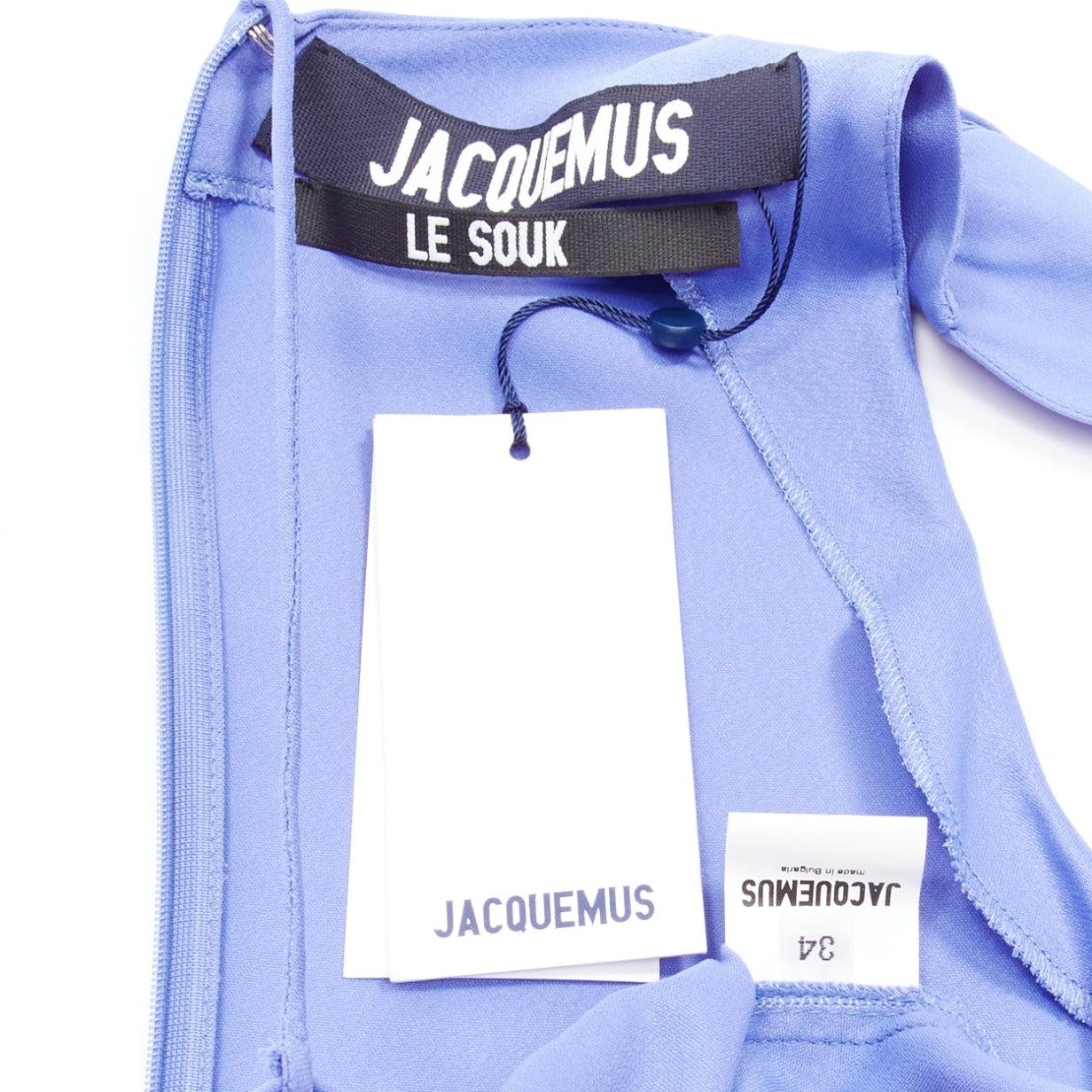 new JACQUEMUS Le Souk blue T bar strap draped vest top FR34 XS 3