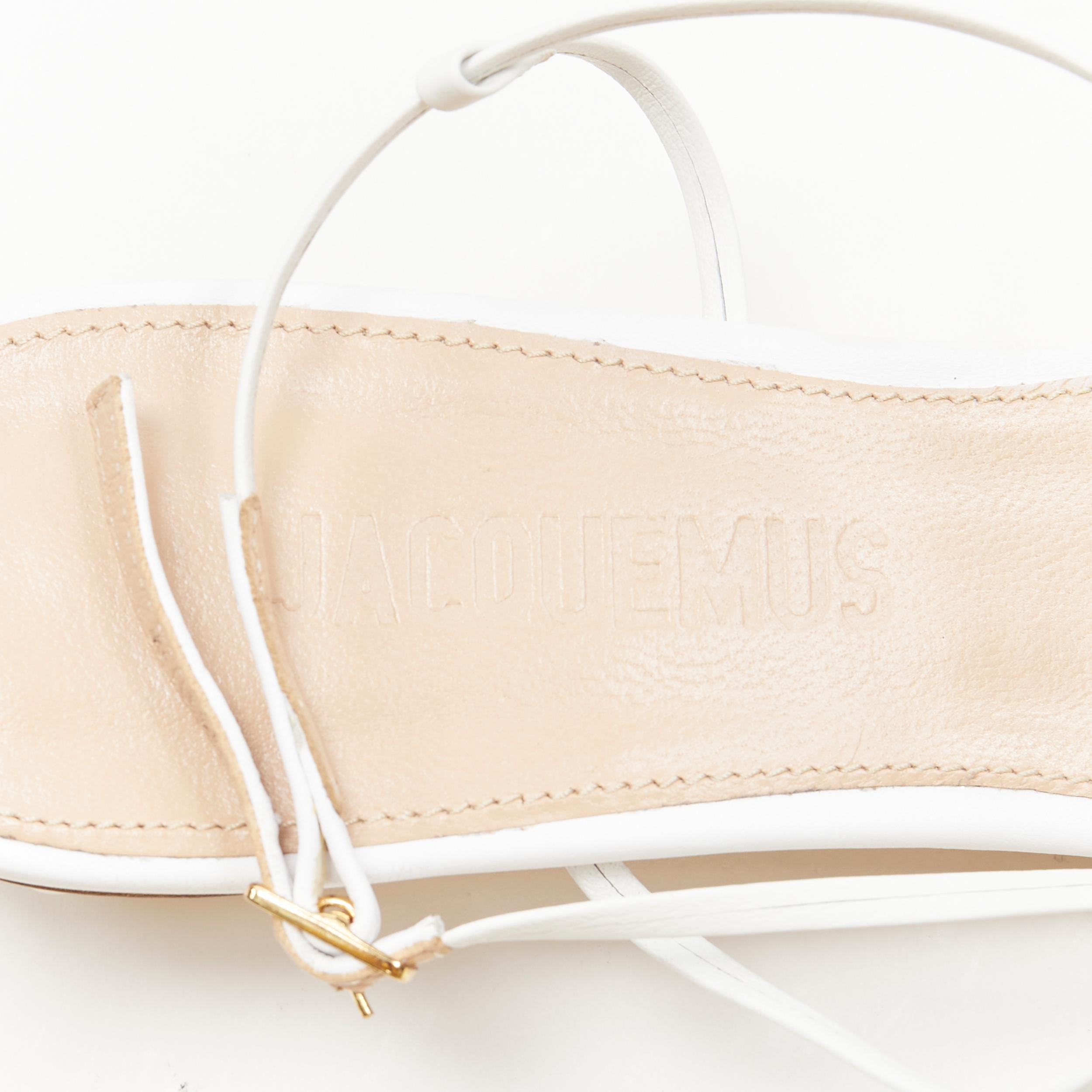 JACQUEMUS Les Sandalen mit weißer minimaler dekorativer Kugelabsatz EU38 5