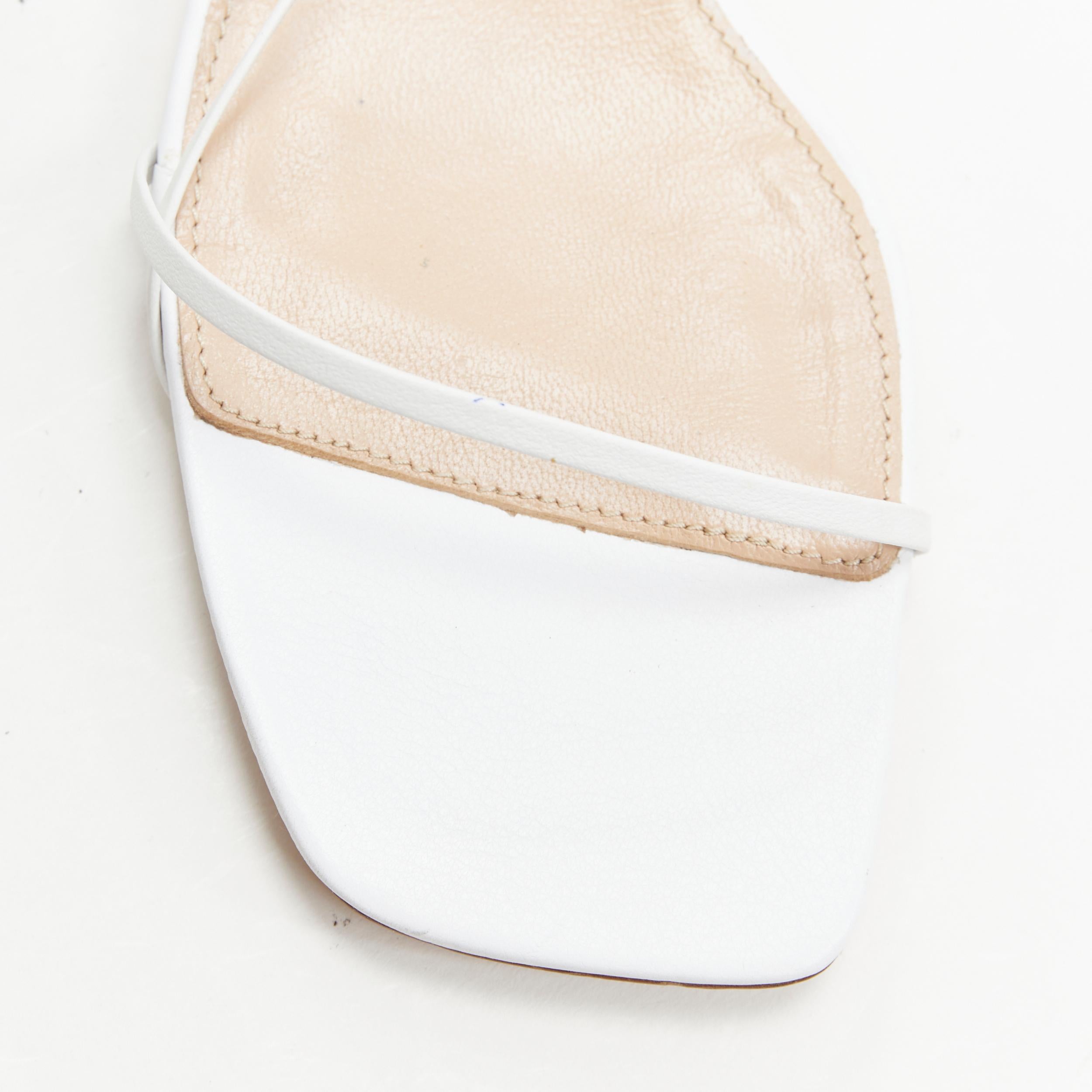 Women's new JACQUEMUS Les Sandales white minimal decorative ball heel sandal EU38 For Sale