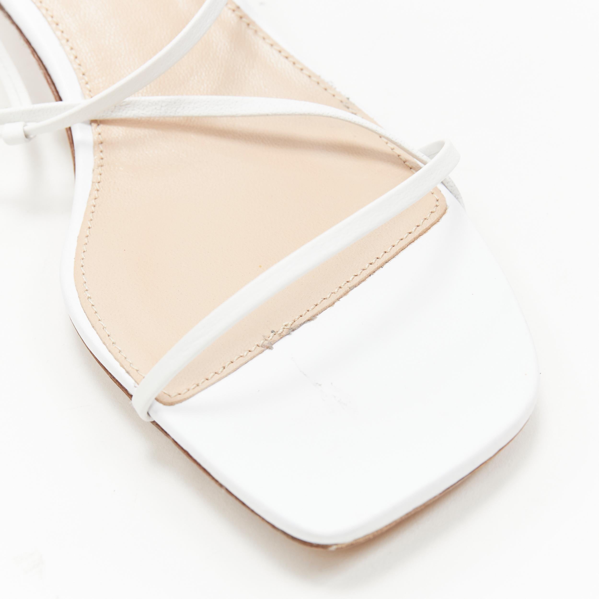new JACQUEMUS Les Sandales white minimal decorative ball heel sandal EU38 For Sale 1
