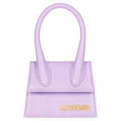 NEW Jacquemus Lilac Le Chiquito Signature Mini Leather Handbag Crossbody Bag