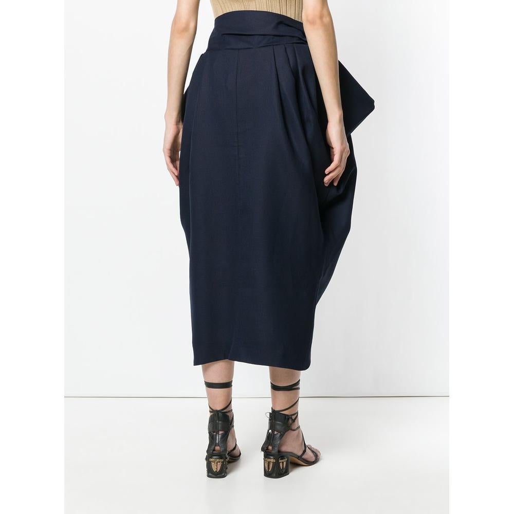 Women's New Jacquemus Navy La Jupe Ilha Midi Skirt FR42 US 8-10 For Sale