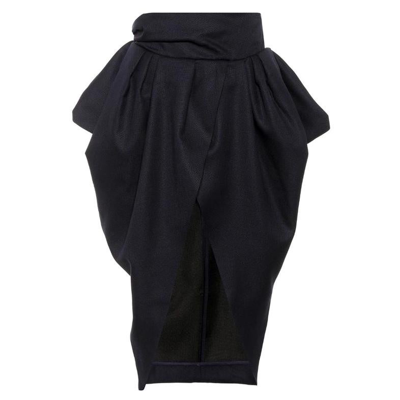 New Jacquemus Navy La Jupe Ilha Midi Skirt FR42 US 8-10 For Sale